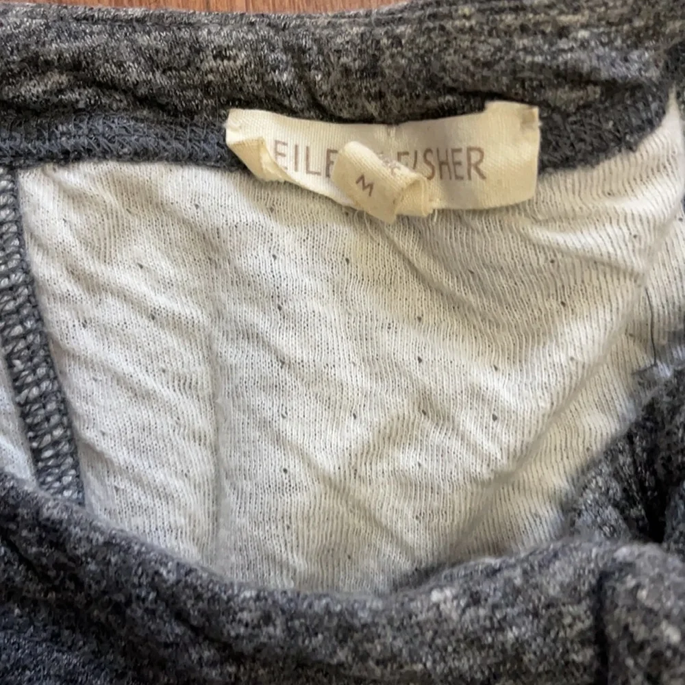Eileen Fisher Organic Cotton Gray Lightweight Casual Moto Jacket Size Medium - Picture 2 of 5